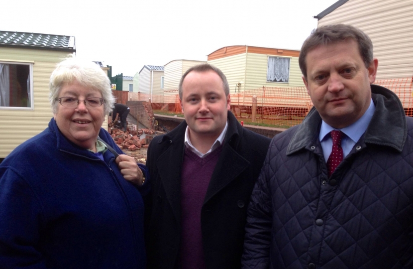 Cllr Berenice McLoughlin, Darren Millar AM and Alun Davies AM in Kinmel Bay