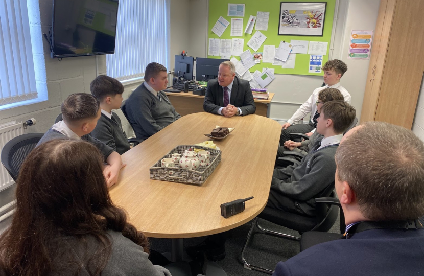 Trip down memory lane as Leader of the Welsh Conservatives visits his old school  