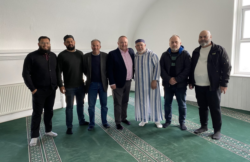 MS visits North Wales Mosque following summer of Anti-Muslim violence