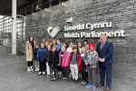 Denbighshire school children welcomed to the Senedd  