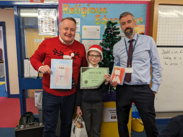 Colwyn Bay school boy designs Christmas card fit for a King